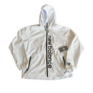 New Balance RN 130893 Windbreaker Jacket Size XL White